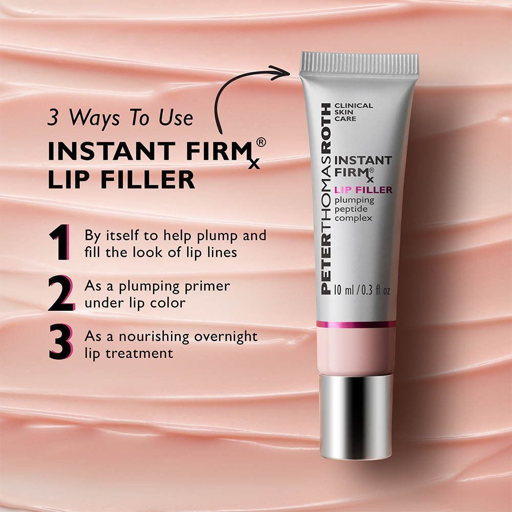 Tube Peter Thomas Roth Instant Firmx Lip Filler. Trois utilisations: seul, comme base, comme soin de nuit. 10 ml.