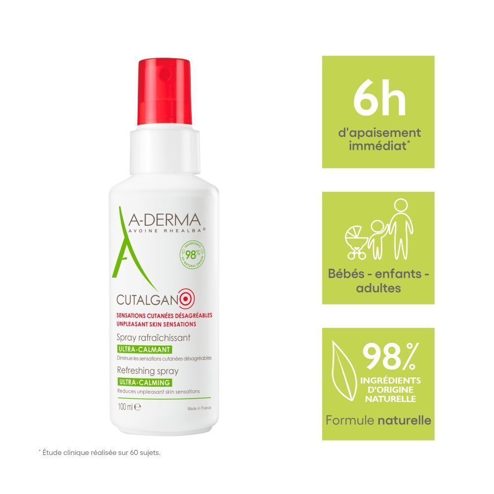 A-Derma Cutalgan Spray Rafraîchissant ultra-calmant | sensations cutanées désagréables