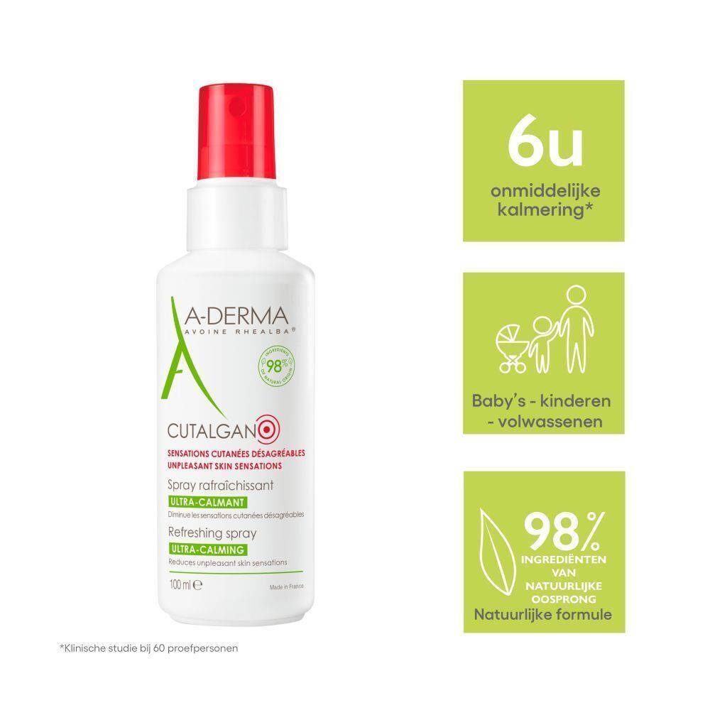 A-Derma Cutalgan Ultrakalmerende Verfrissende Spray | Oncomfortabele huidsensaties