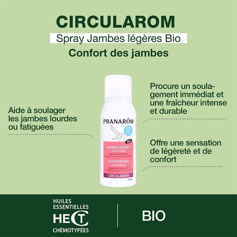 Pranarôm Circularom Jambes Légères Spray Bio