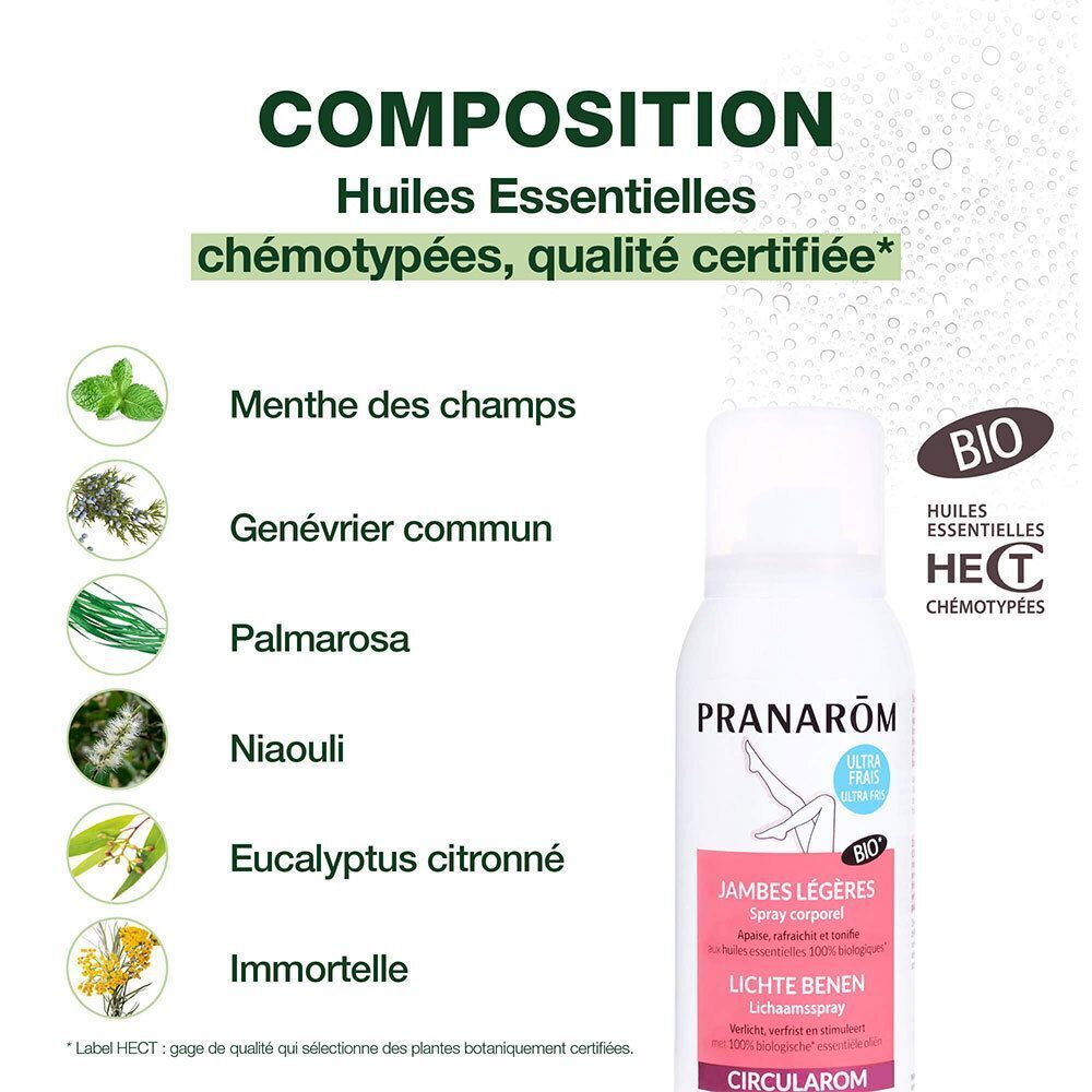 Pranarôm Circularom Jambes Légères Spray Bio