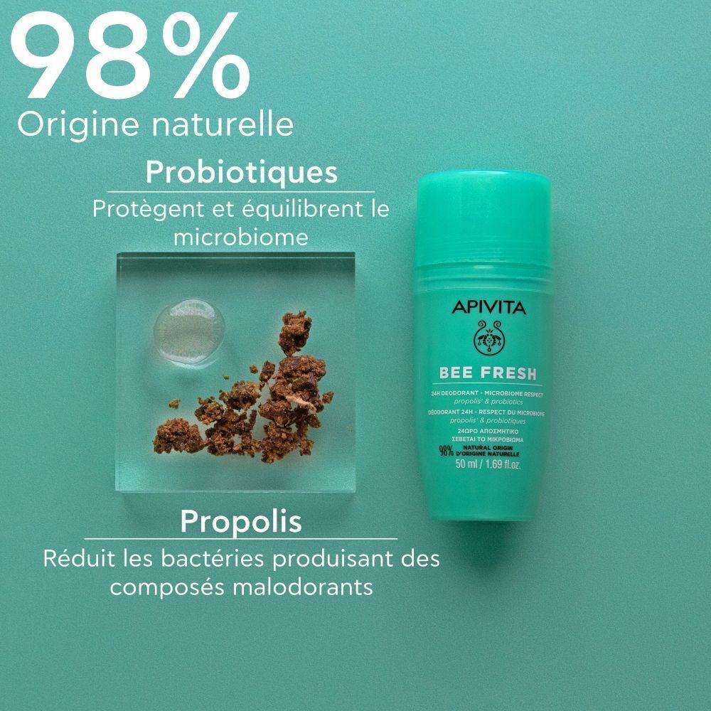 Apivita Bee Fresh 24h Deodorant Roll-On Propolis & Probiotics