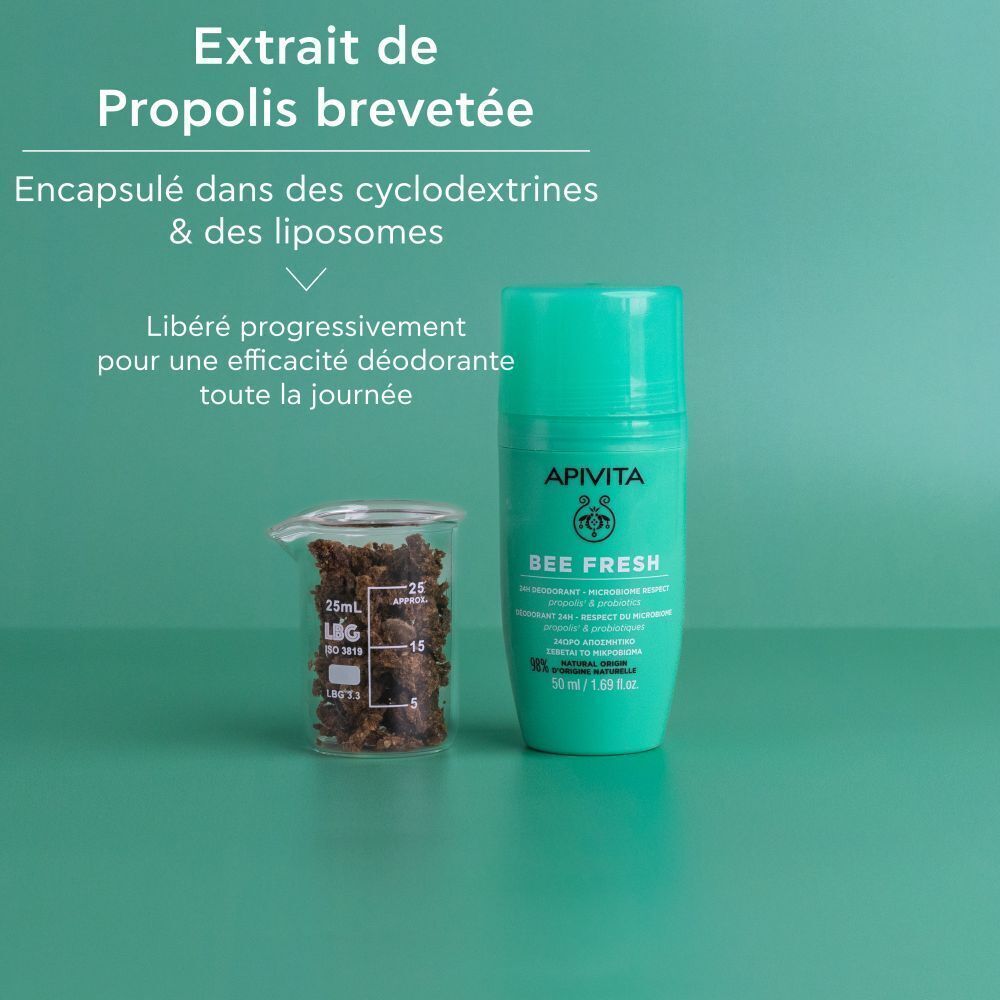 Apivita Bee Fresh 24h Deodorant Roll-On Propolis & Probiotics