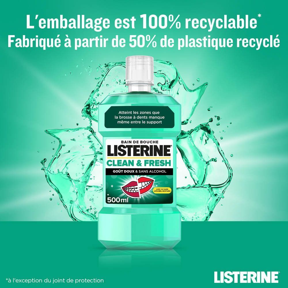 Listerine® Clean & Fresh Sans Alcool | Bain de Bouche