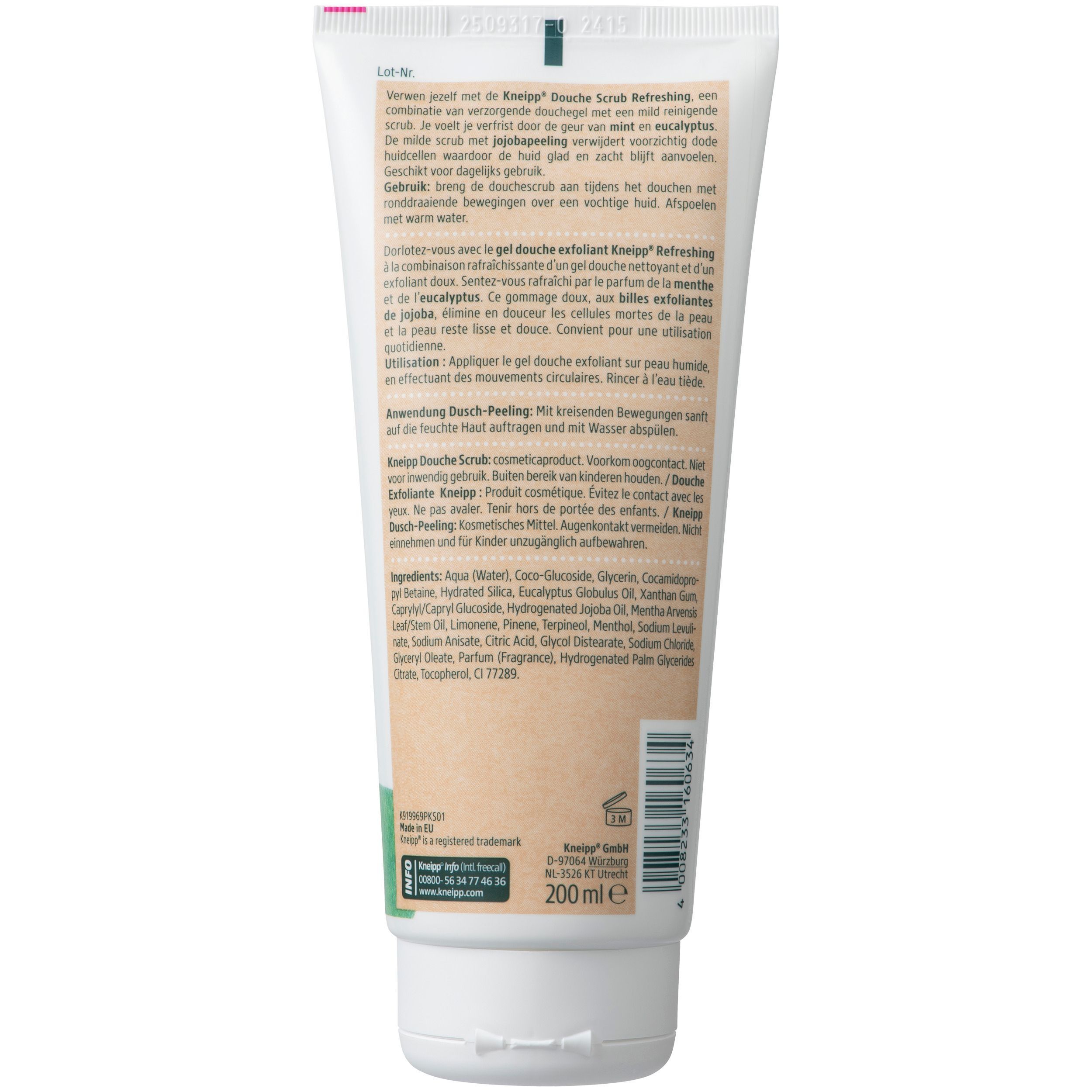 Kneipp Refreshing Douche Exfoliante Menthe - Eucalyptus
