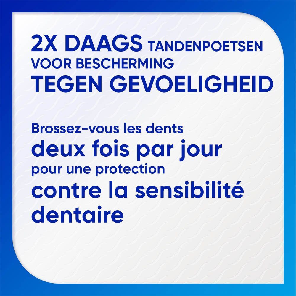 2x daags tandenpoetsen voor bescherming tegen gevoeligheid.