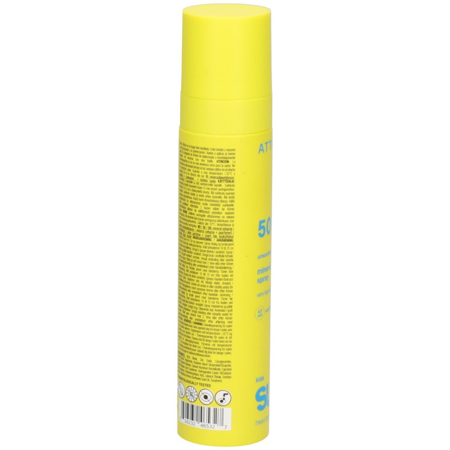 Attitude Sunly Kids Unscented Mineral Sunscreen Spray SPF 50+ 75ml
