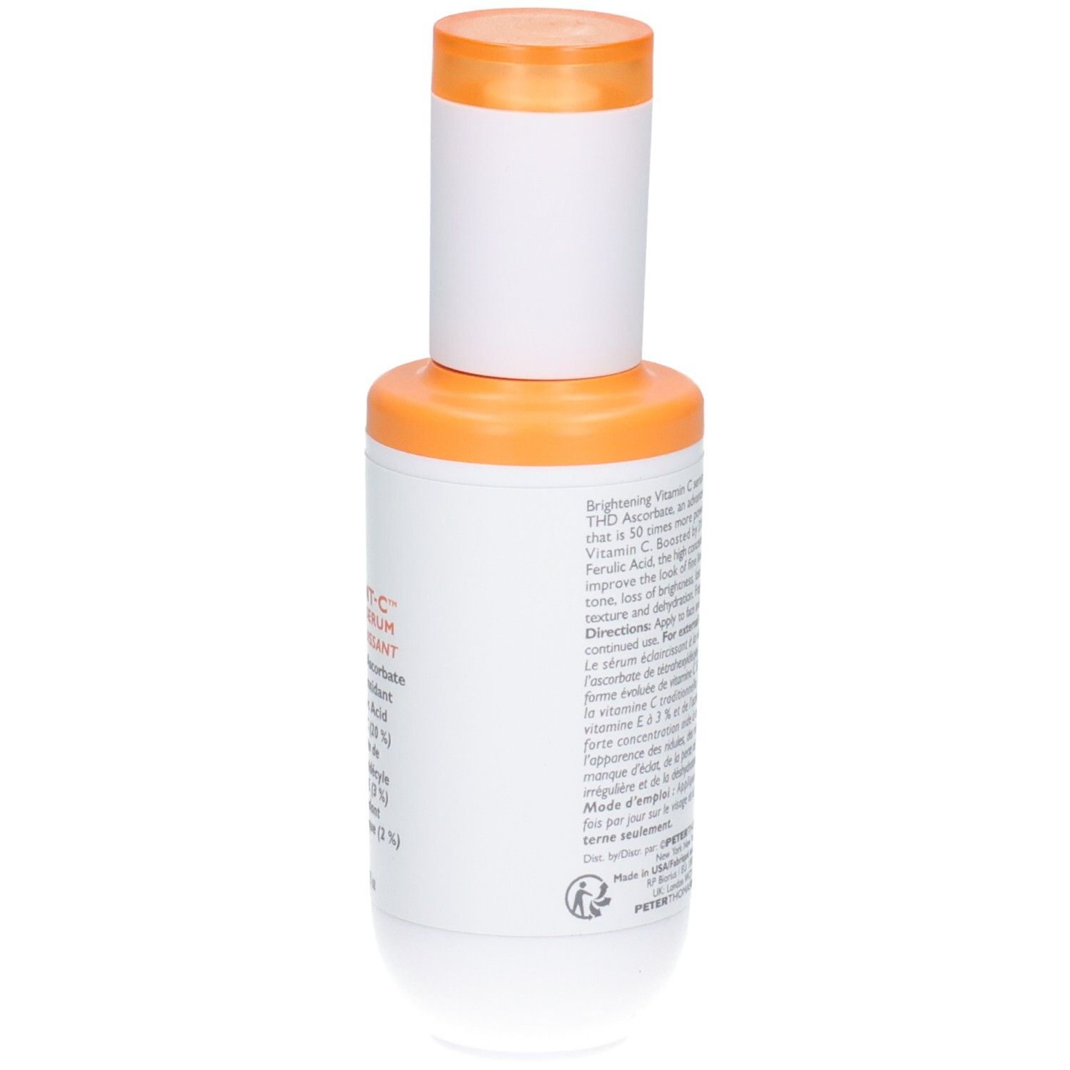 Peter Thomas Roth Potent C Power Serum Flasche und Umverpackung, Vorderansicht.