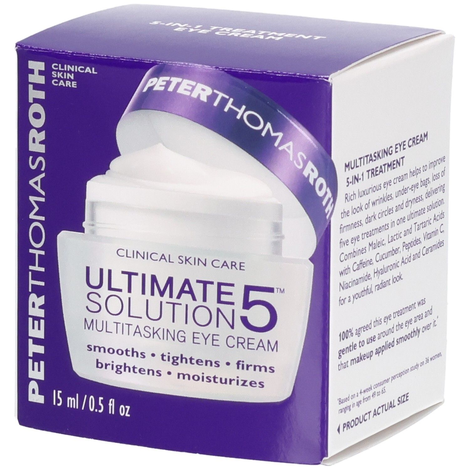 Peter Thomas Roth Ultimate Solution 5 Augencreme in violetter Verpackung.