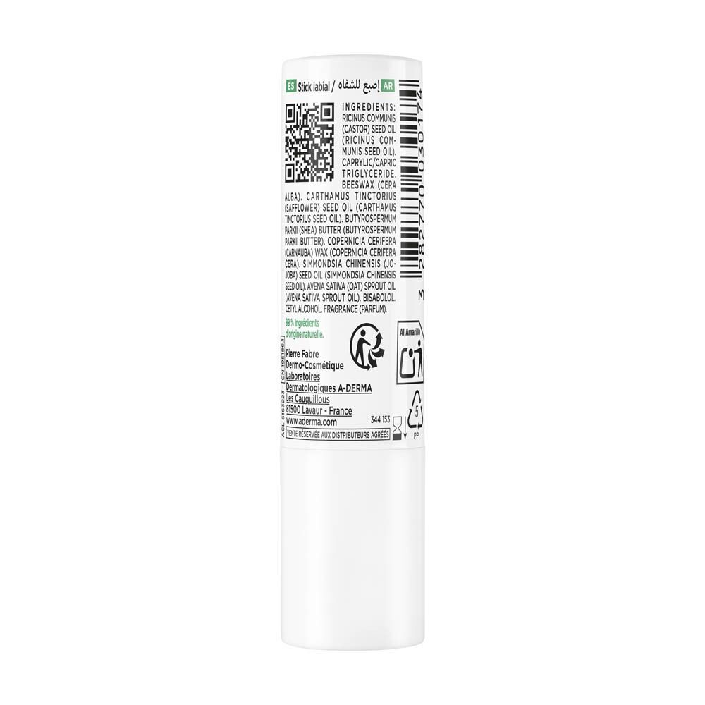 A-Derma Essentiële Verzorgingen Lippenstick met Rhealba Havermelk | Fragiele | droge lippen