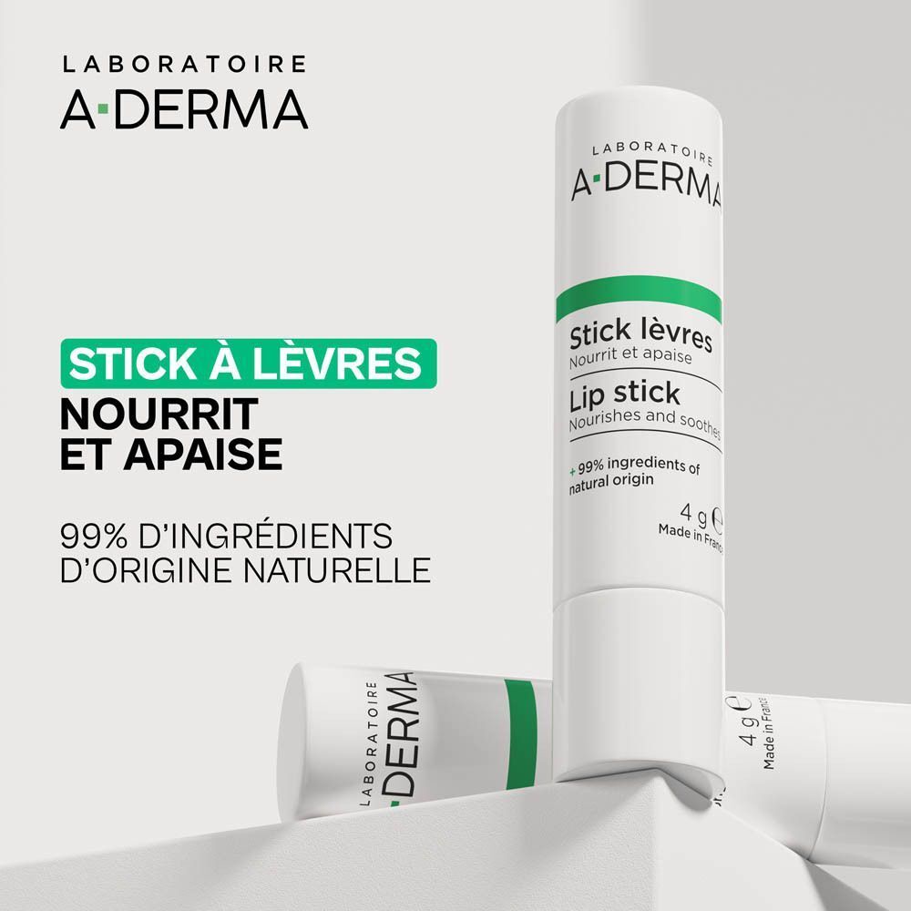 A-Derma Indispensables Stick Lèvres au Lait d'Avoine Rhealba | Lèvres fragiles | desséchées