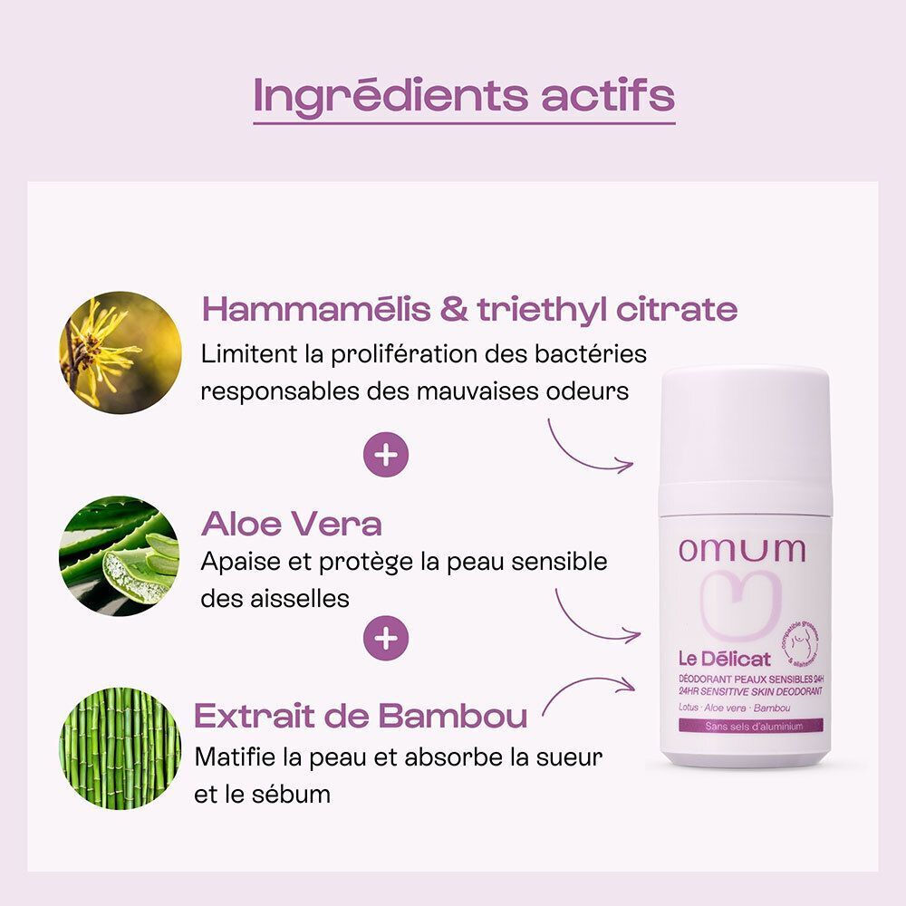 Omum le Délicat Déodorant 24H Peaux Sensibles Bio