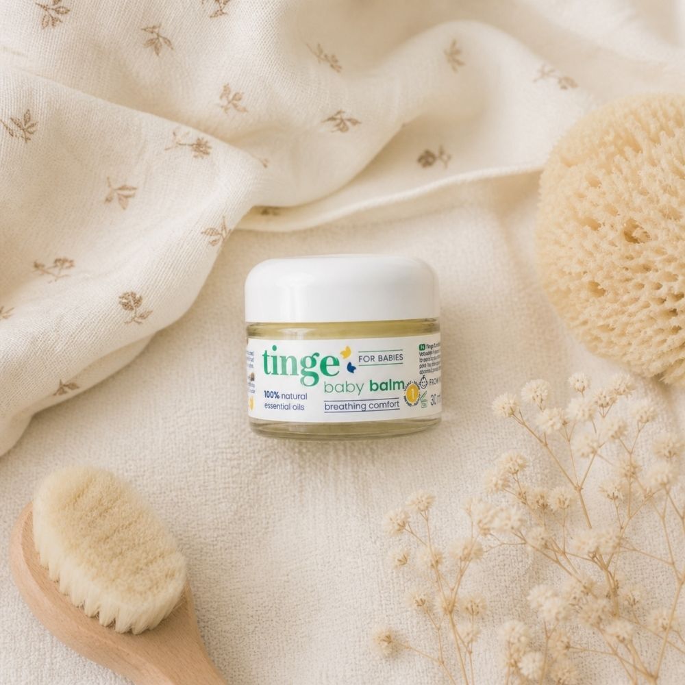 Tinge Baume bébé pour une respiration libre, 100% d'ingrédients naturels.