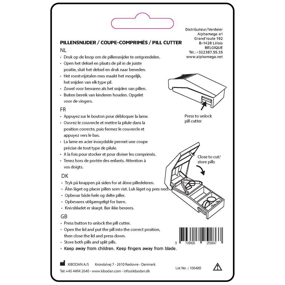 Kibodan Pillendoos met pillensnijder