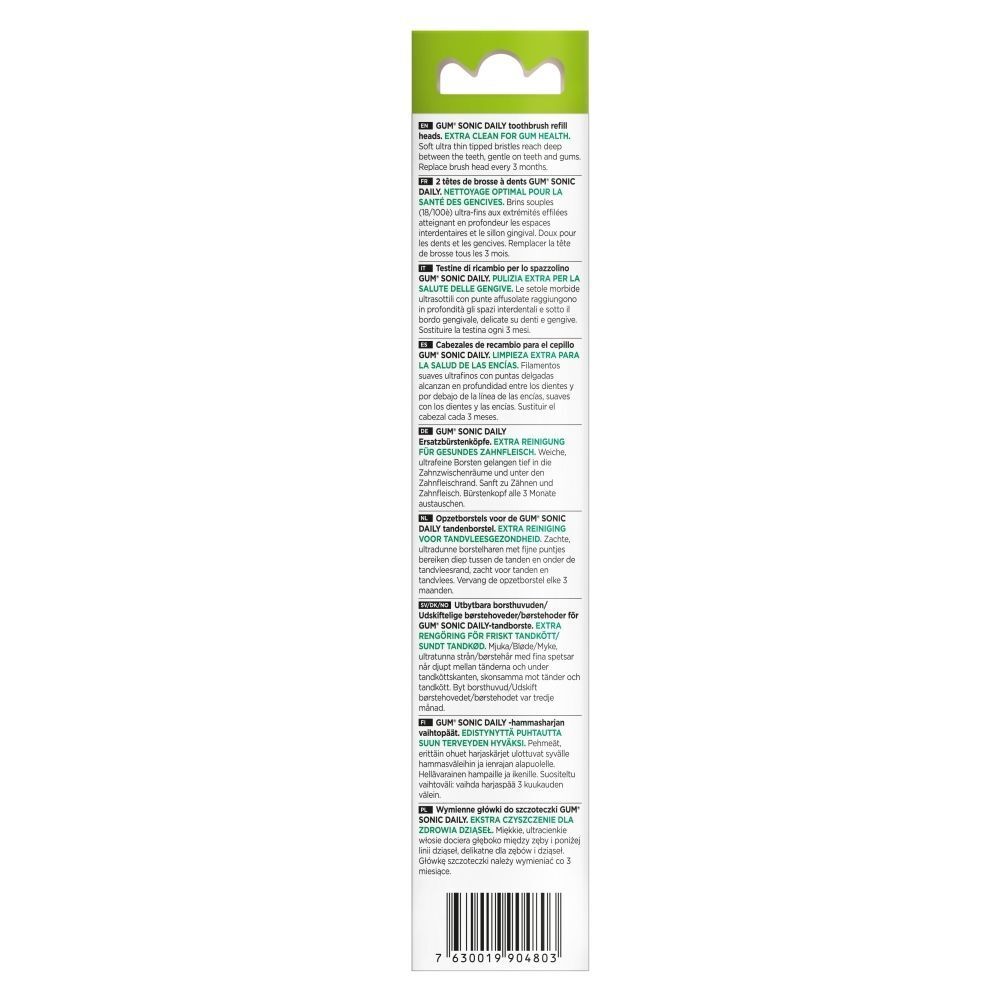 GUM® SONIC DAILY opzetborstel zwart refill