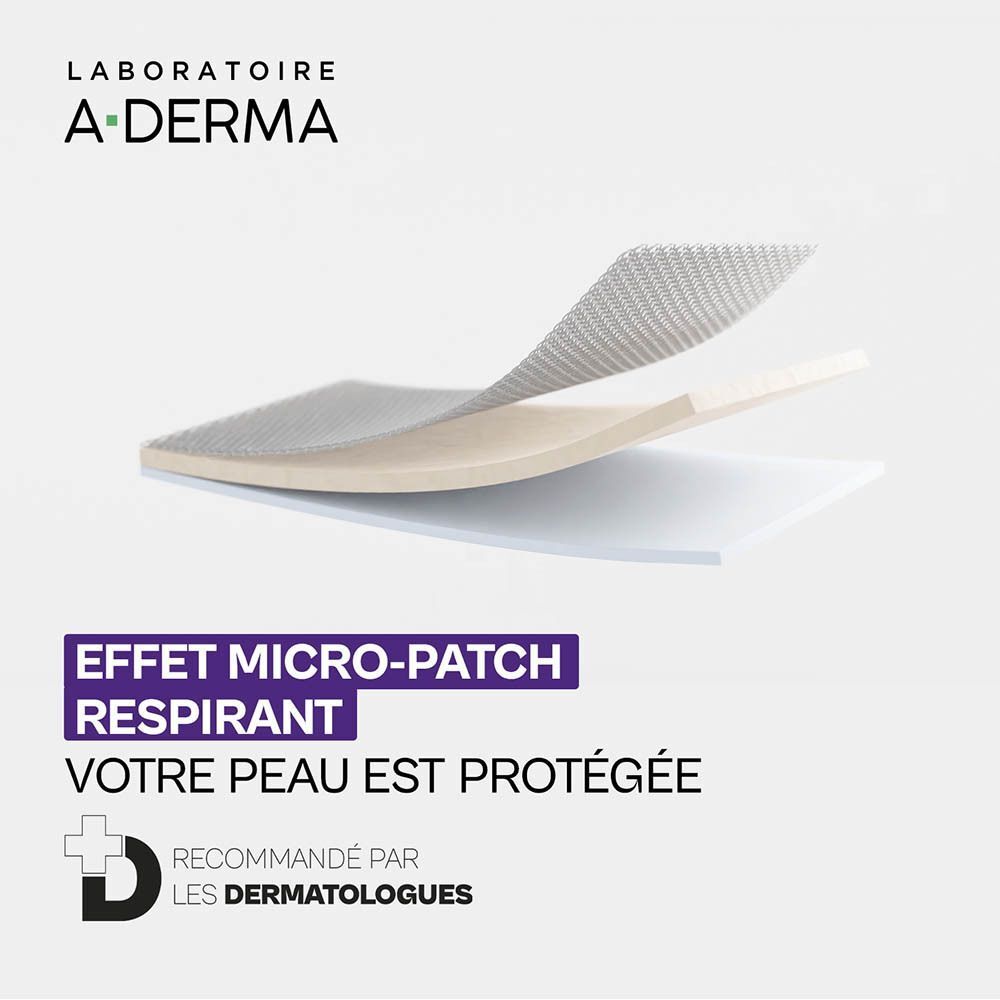 A-Derma Epitheliale Ultra Repair : effet micro-patch respirant, recommandé par les dermatologues.