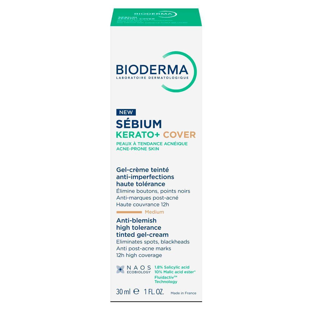 Bioderma Sébium Kerato+ Cover : Gel-crème teinté anti-imperfections, 30ml.