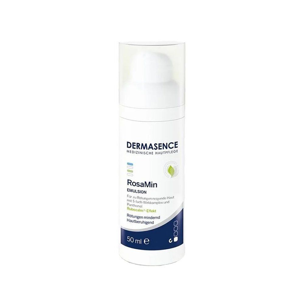 Flacon pompe Dermasence RosaMin Émulsion, 50 ml.