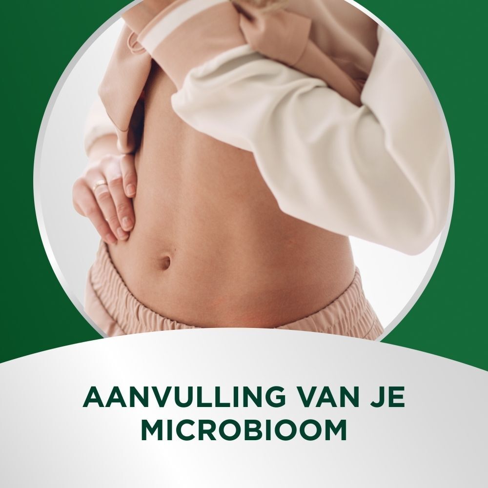 Focus op de buik om het microbioom te ondersteunen.