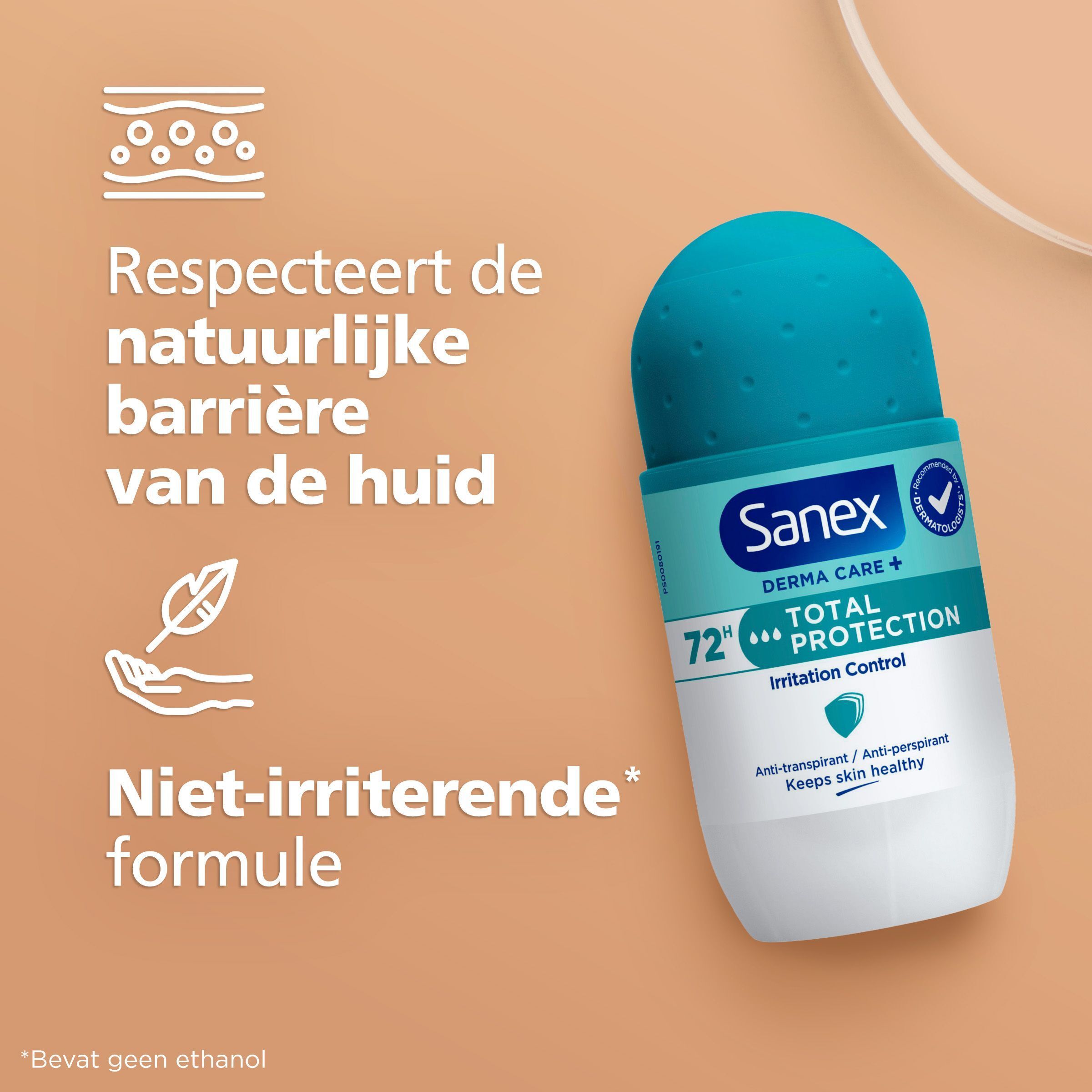 Sanex Derma Care Total Protection Roll-on anti-transpirant 72 uur.