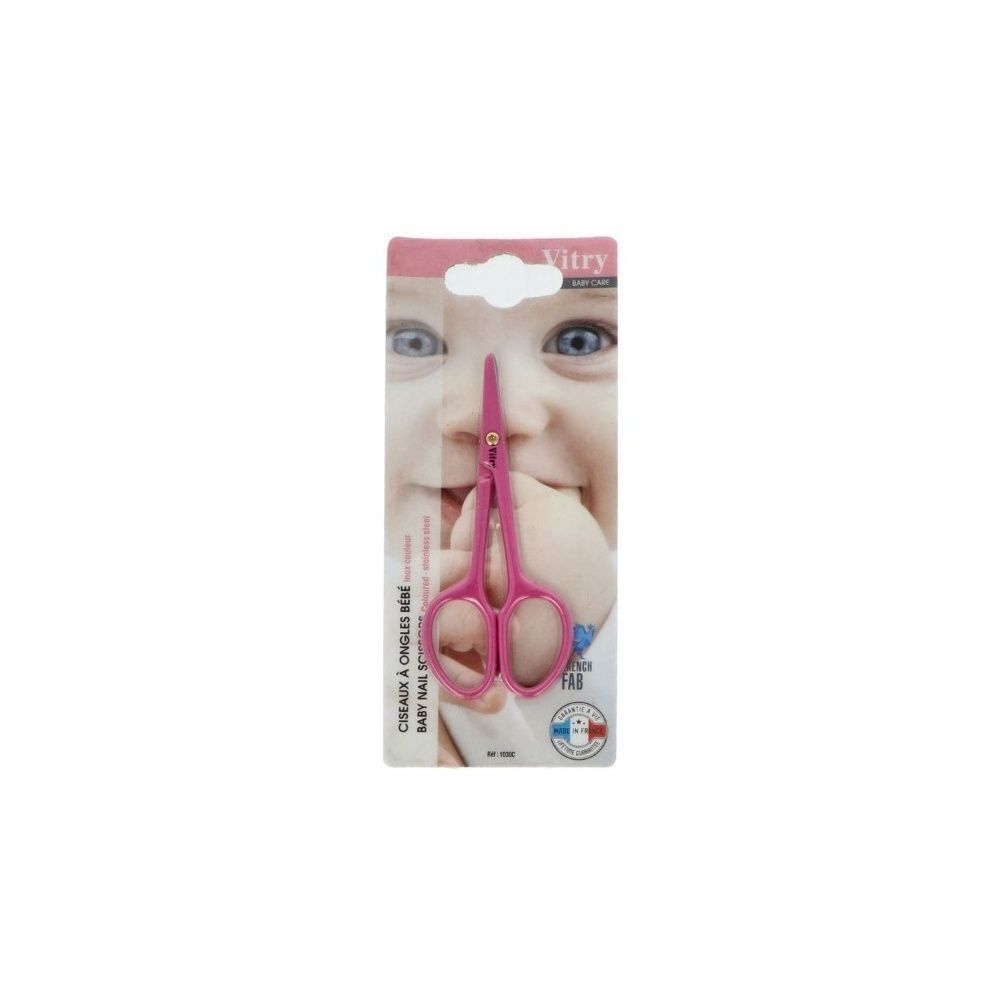 Vitry Ciseaux Bebe Inox Bleu / Rose