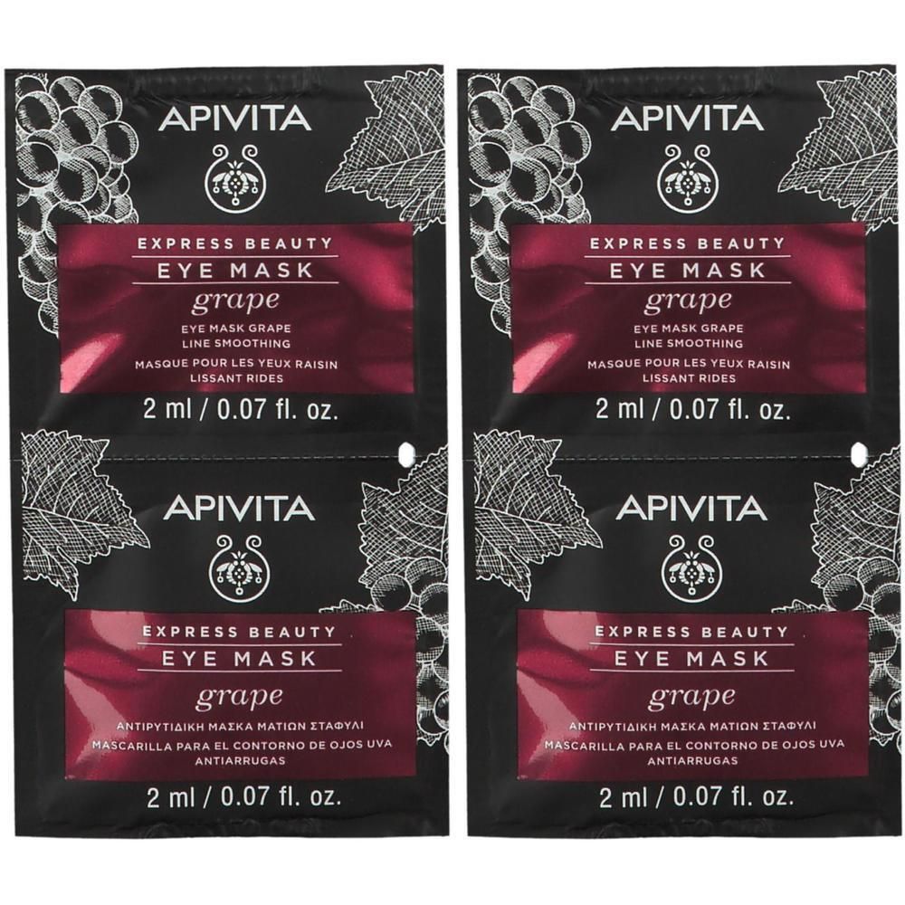 Apivita Beauty Express Anti-Rimpel Oogmasker met Druif x2 2x2x2 ml Gesichtsmaske