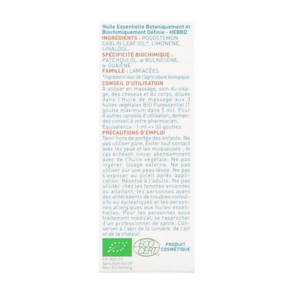 Puressentiel Patchouli Huile Essentielle Bio