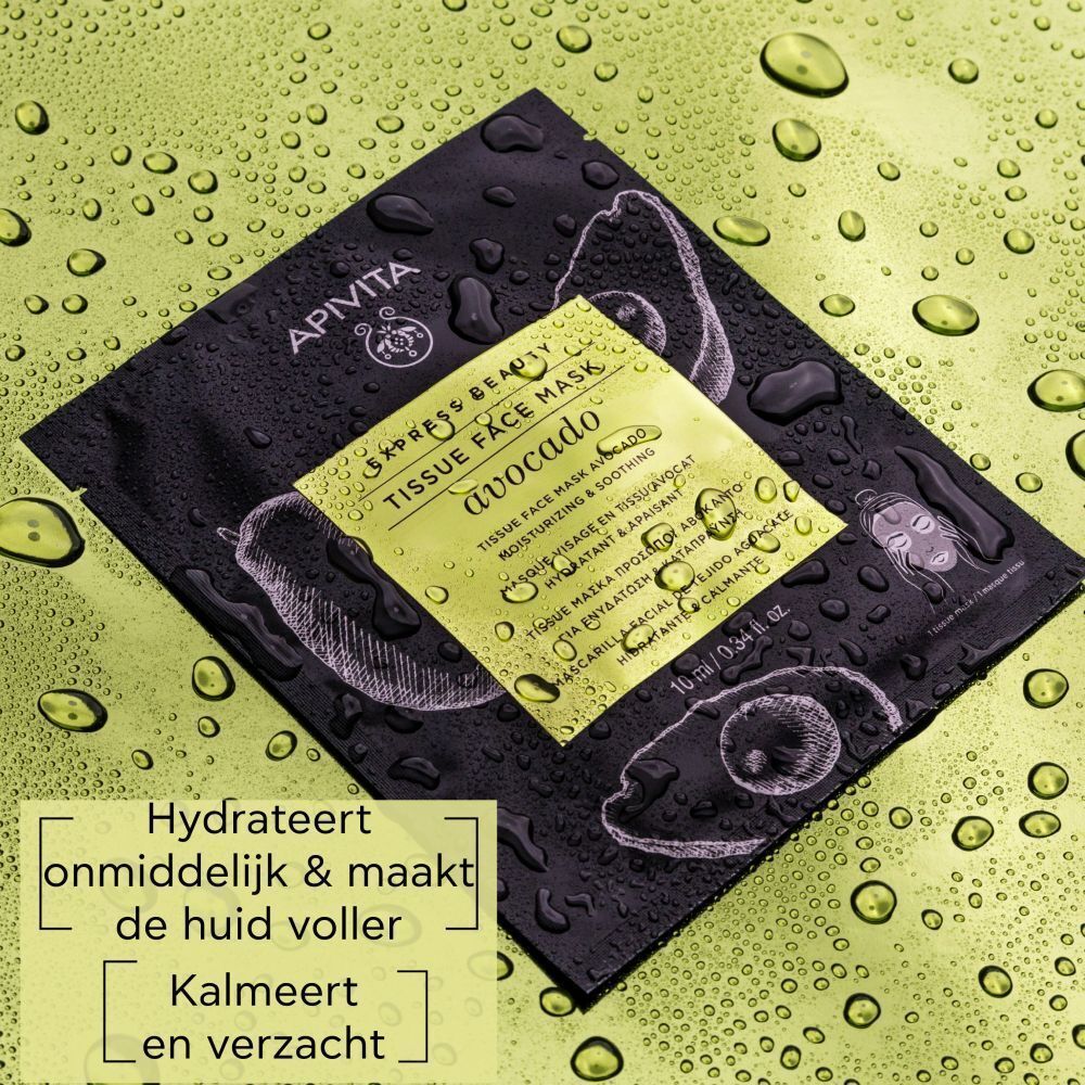 Apivita Express Beauty Tissue Gelaatsmasker Avocado