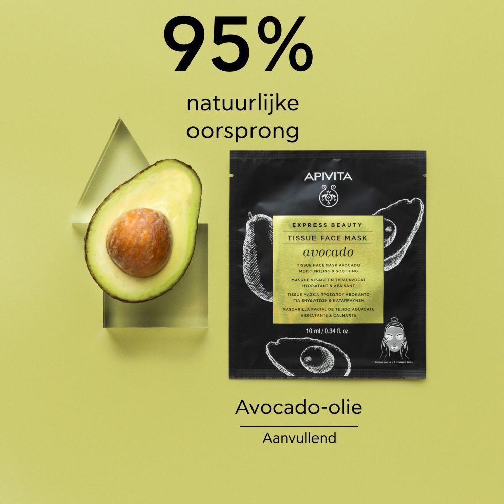 Apivita Express Beauty Tissue Gelaatsmasker Avocado