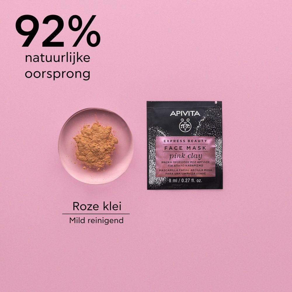 Apivita Express Beauty Face Mask Pink Clay Gentle Cleansing