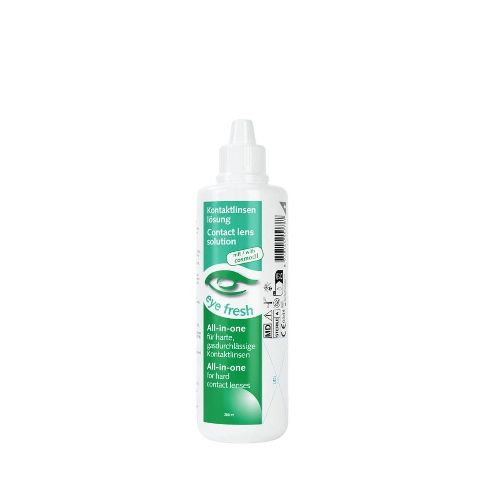 Fles Eye Fresh vloeistof voor contactlenzen, All-in-one voor harde contactlenzen, met Cosmocil.