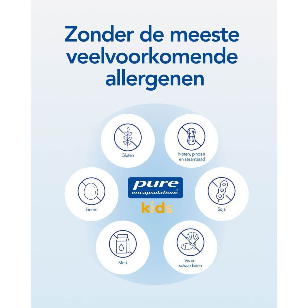 Symbolen die de afwezigheid van gluten, eieren, melk, noten, soja, vis en schaaldieren aangeven.