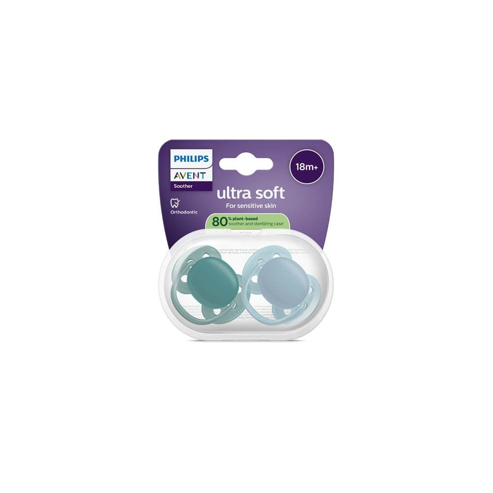 Deux sucettes Philips Avent dans leur emballage, 18m+.