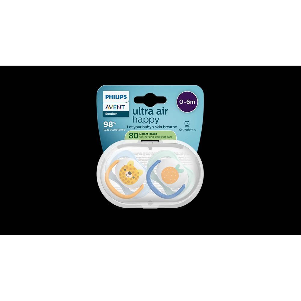 Quatre sucettes Philips Avent avec motifs animaliers