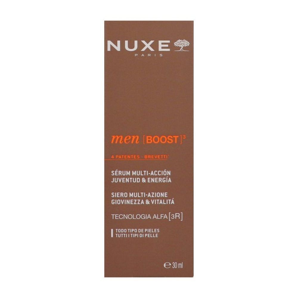 Nuxe Men Boost omdoos met productinformatie.
