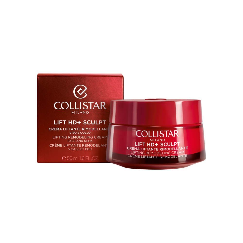 Pot rouge et boîte de Crème Liftante Remodelante Lift HD+ Sculpt de Collistar, 50ml.