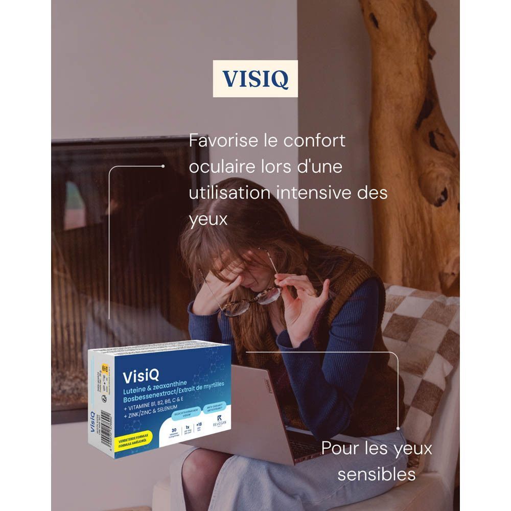 VisiQ favorise le confort oculaire lors d'utilisation intensive des yeux, pour yeux sensibles.
