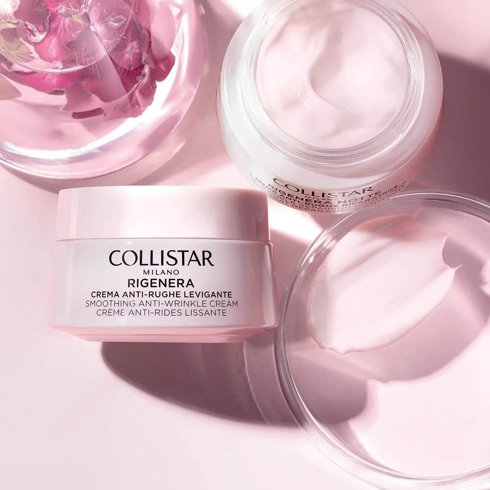 Crème lissante anti-rides Collistar Rigenera dans un récipient en verre.