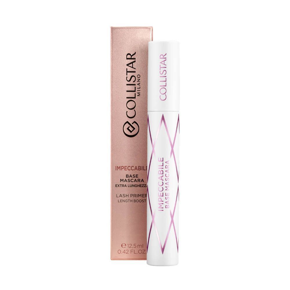Collistar Impeccabile Base Mascara, witte tube met roze ruitpatroon, 12,5ml.