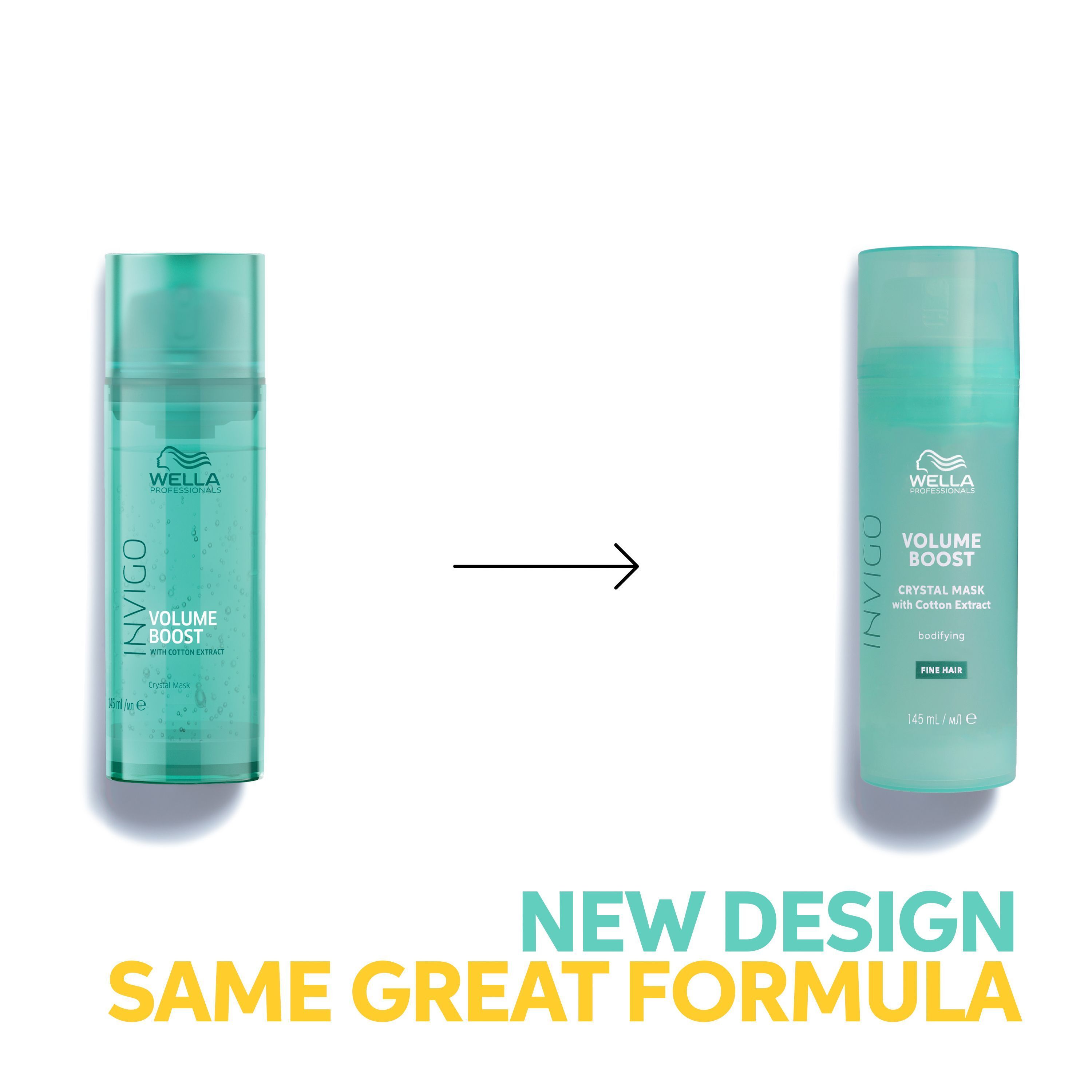 Wella Invigo Volume Boost fles, turquoise, met pompdop.
