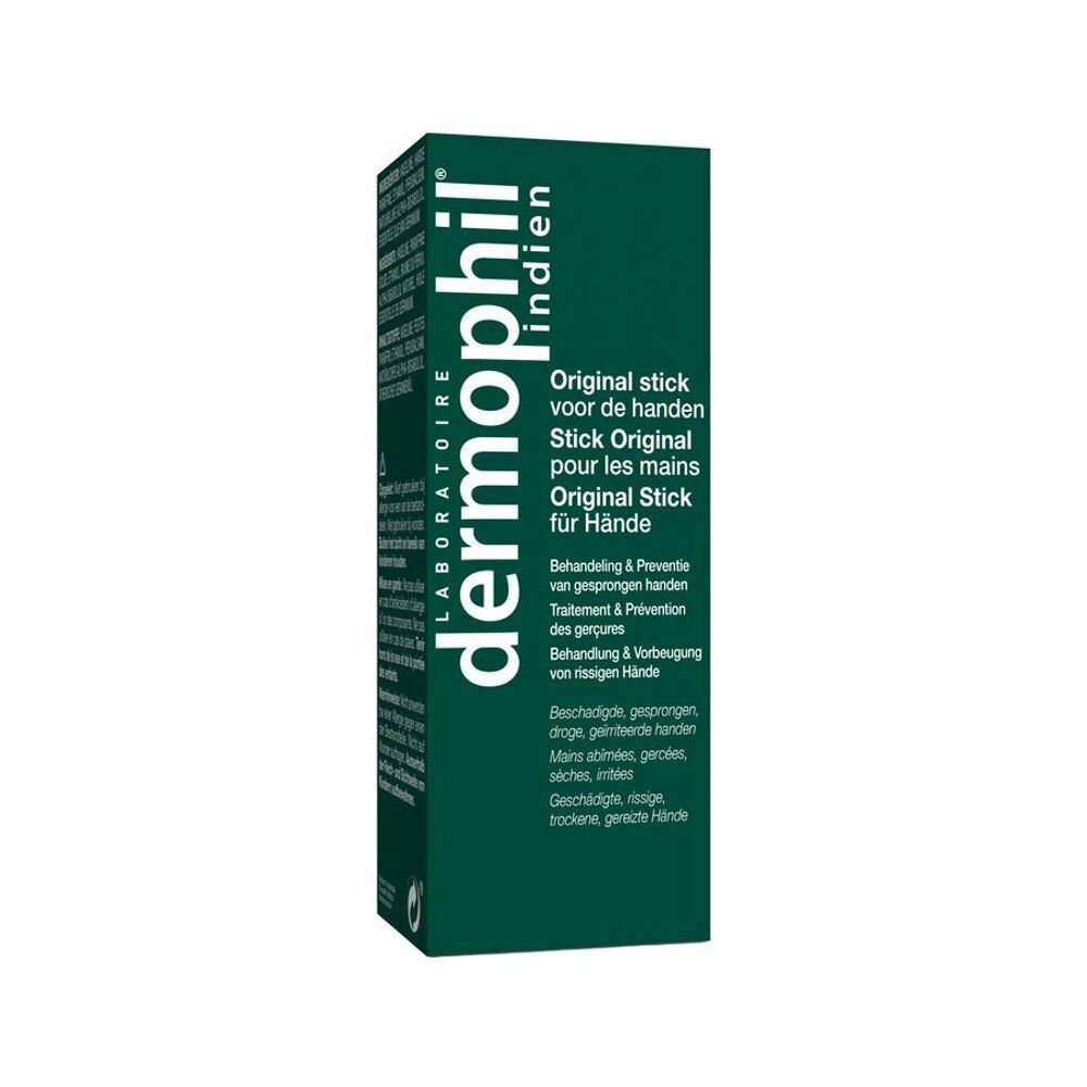 Stick mains Dermophil Indien Original dans son emballage vert foncé.