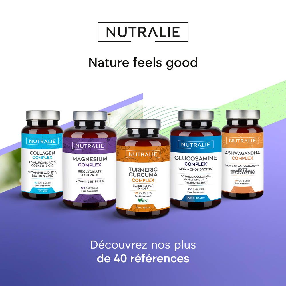 Arrière de la boîte de gélules Nutralie Cranberry Complex avec informations nutritionnelles.