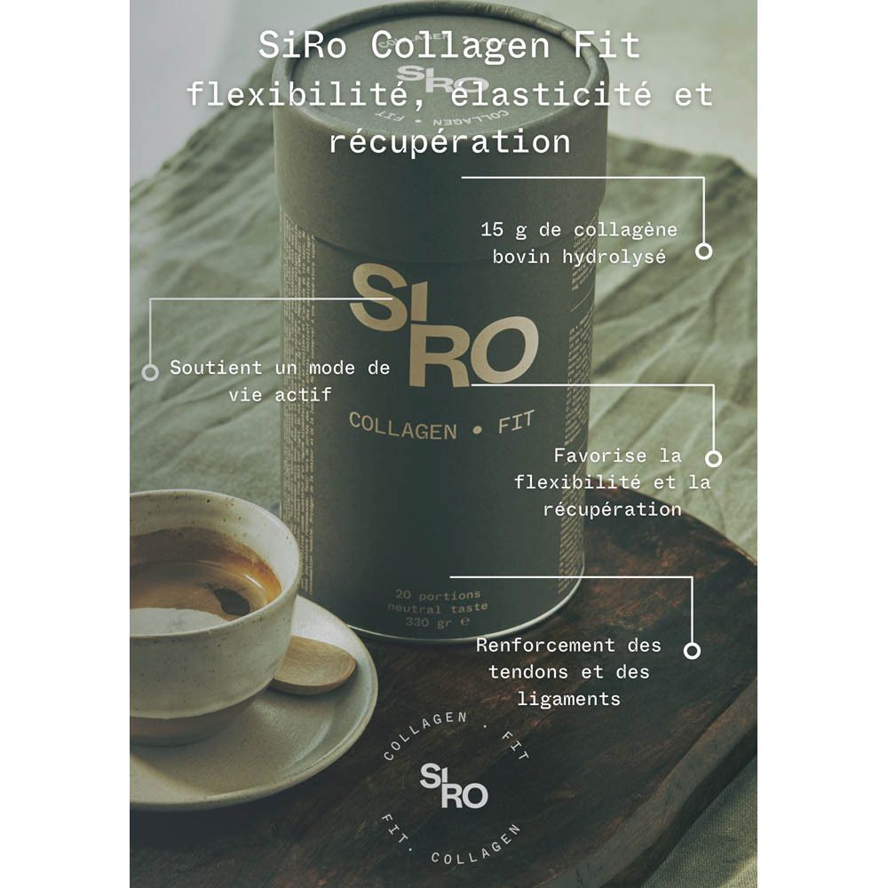 Deux boîtes SIRO Collagen Fit, 20 portions, 330g. Goût neutre.