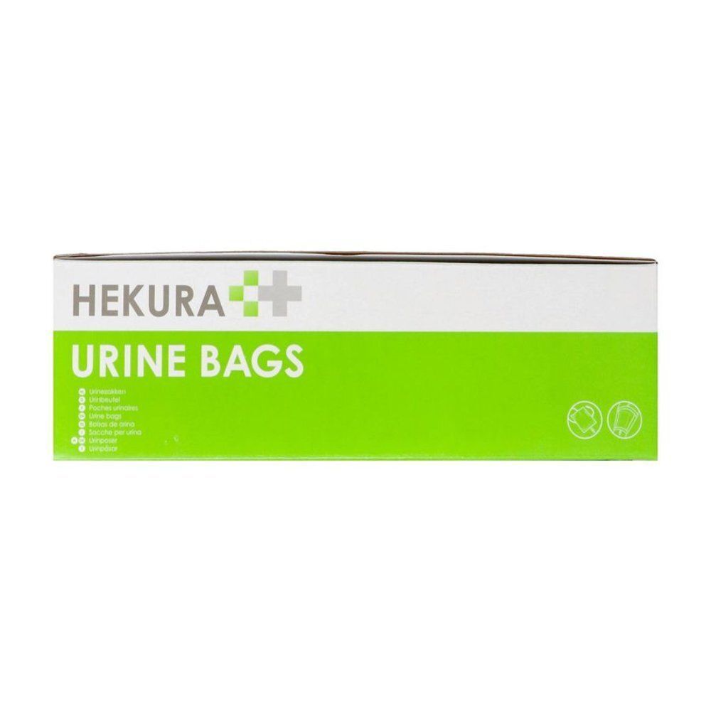 Boîte de sacs urinaires Hekura avec inscription.