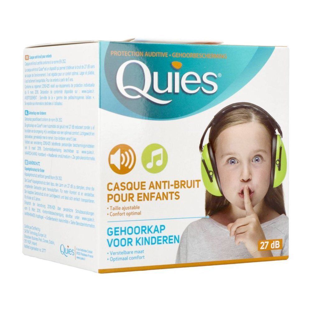Quies Casque Anti-Bruit pour Enfants Vert
