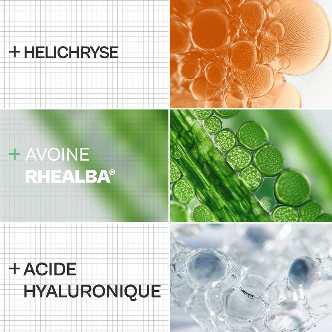 Ingrédients A-Derma Exomega : Hélichryse, Avoine Rhealba, Acide Hyaluronique.