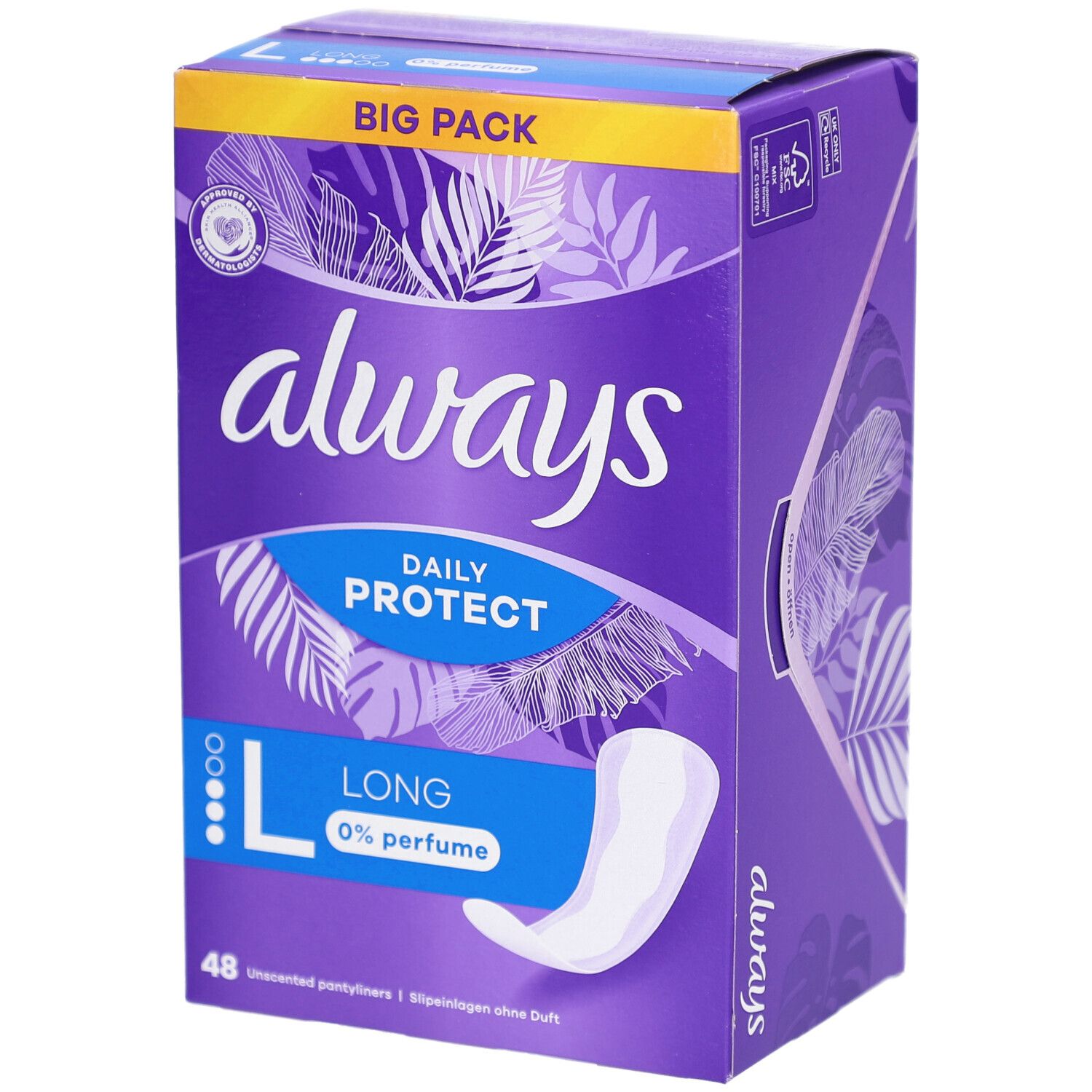 Always Slipeinl Daily Prot Long o Duft BigP 48 Stk St Binden