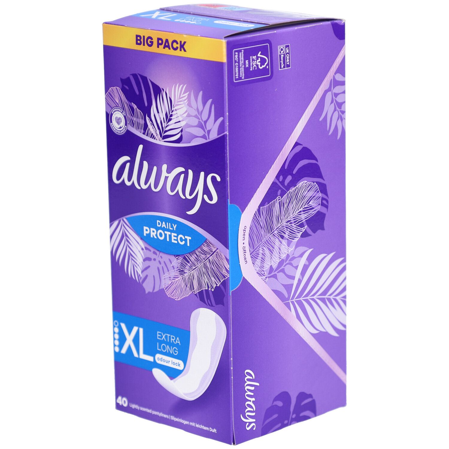 Always Slipeinl Daily Prot Ext Lo Duft BigP 40 Stk St Binden