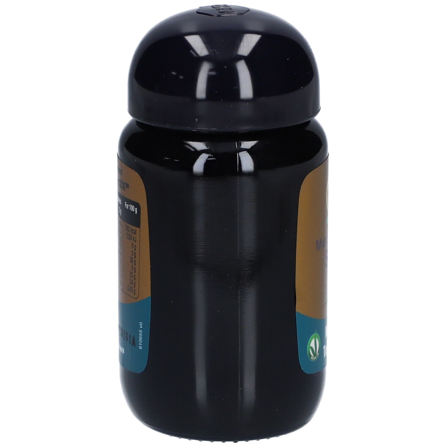 Schwarze Flasche mit goldenem Etikett. Aufschrift: Marcus Rohrer SCK². Siegel: Nature's Top Quality.