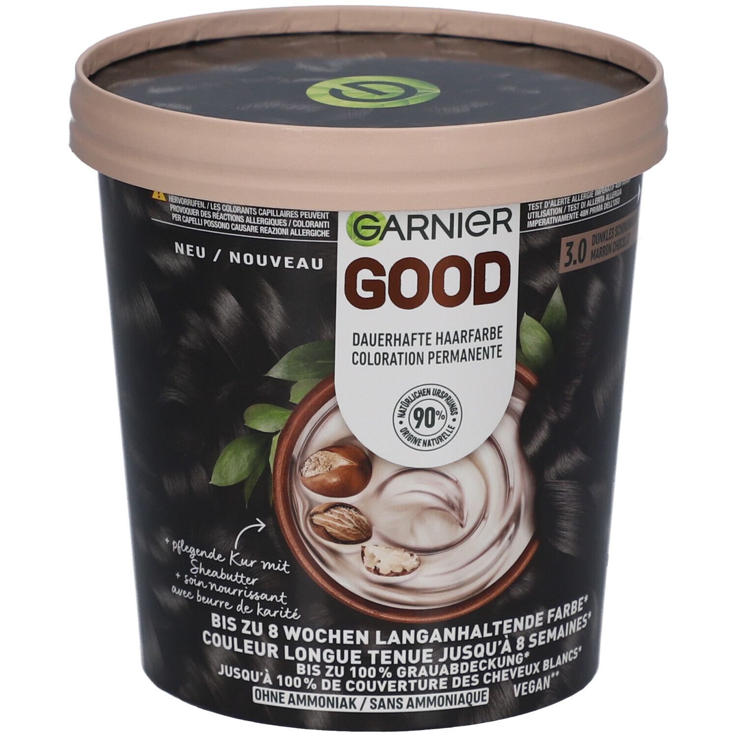 Garnier Good Dauerhafte Haarfarbe 3.0 Dunkelbraun Schoko Schwarz